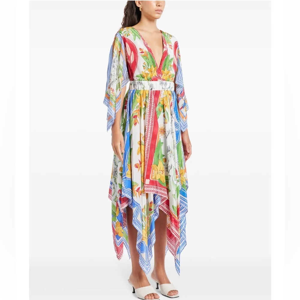 NWT FARM Rio Tropical Destination Kimono Sleeve midi dress - Picture 8 of 10